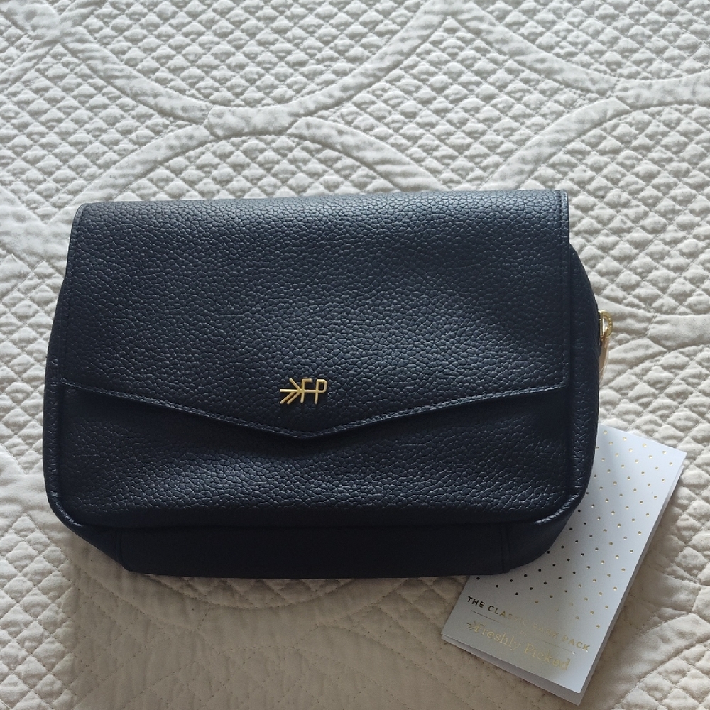Black Vegan Leather Waist Diaper Bag
